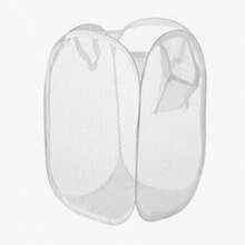 可折叠脏衣收纳篮，大号脏衣篮，网状洗衣篮，脏衣篮，衣物篮 - 黑色 - 查看 13