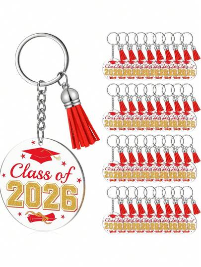 2026 Graduation Anniversary Chain Gift - Acrylic Keychain With Tassels, Suitable For University, High School (Black, Class Edition); Graduation Gift, Teacher Gift, Graduation Gift For Daughters And Sons, Best Friend's Gift, Congratulations On Graduation Keychain, Suitable For Female And Male Graduates; Creative Graduation Congratulations Gift For Students