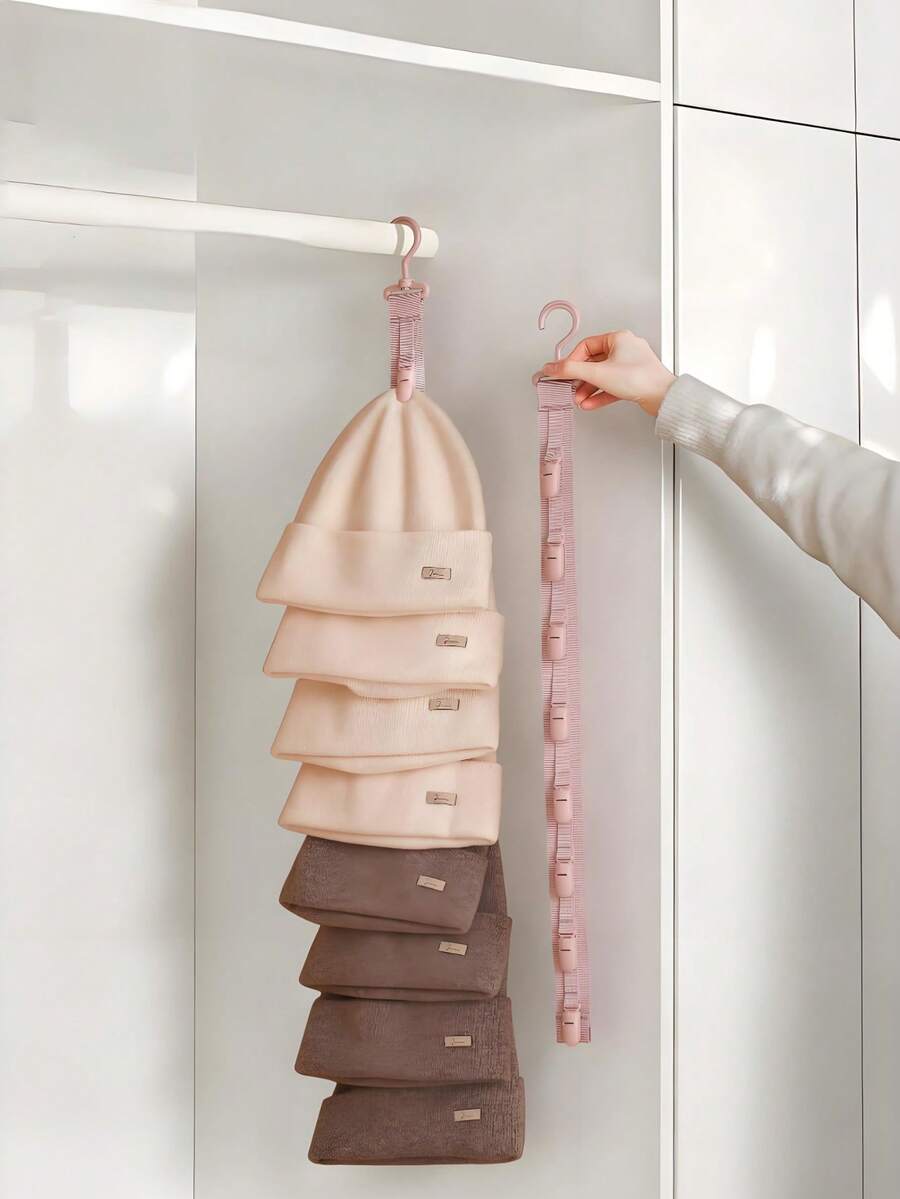 1 chiếc kẹp quần áo và mũ trẻ em gấp gọn, giá treo mũ hình hoạt hình, dụng cụ sắp xếp tủ quần áo, quà tặng sinh nhật/Giáng sinh, sự lựa chọn đáng tin cậy cho các bà mẹ, bao gồm cả ngăn đựng tất. - Nhiều màu - Xem 1