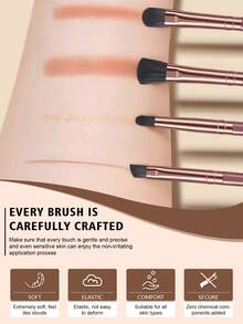 24PCS Makeup Tools Set Including:18PCS Makeup Brush Set+2PCS Makeup Sponges+2PCS Triangle Powder Puffs+1pc Mini Makeup Sponges+1pc Makeup Brush Cleaning Tools,All-In-One & Beginner-Friendly | Travel-Ready & Gift-Ready | Perfect For Newbies/Her - Multicolor - View 4