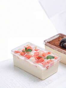 20/30 hộp đựng tráng miệng hình chữ nhật trong suốt, hộp đựng bánh mousse thích hợp cho salad trái cây, sữa đậu nành và bao bì làm bánh. - Xem 3