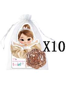 Brodark Bộ 10 chiếc băng đô cài tóc màu hồng kiểu ballet, quà tặng sinh nhật, quà tặng ngày Valentine cho bạn thân, tiệc theo chủ đề cho bé gái, tân gia, tiệc độc thân, tiệc ngủ, kèm túi quà màu trắng, quà tặng sáng tạo và vui nhộn. - dây buộc tóc + gương - Xem 9