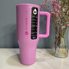 Vaso de agua deportivo para exteriores de 40 oz, botella de agua de acero inoxidable con aislamiento al vacío, con tapa y pajita, apto para agua, té helado o café. - Multicolor - Ver 8