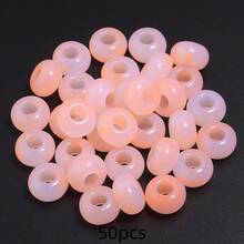 50pcs 14mm Acrylic Bicolor Faux Jade Large Hole Beads, DIY Jewelry Accessories, Phone Straps, Bag Decor, Wholesale - Two-tone Gradient Style - View 13