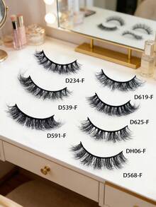 MKHLINA 1 Pair 15mm 5D Handmade False Eyelashes, Natural Daily Wear Faux Mink Lashes, Reusable, Suitable For Spring Summer Makeup - Black - View 3