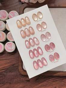 15 ml Capacité Cadeau de la Saint-Valentin 2026, Nouveau vernis à ongles gel œil de chat en verre perle, fleur de pêcher rose nude pêche rêve, convient pour toutes les saisons, manucure magnétique œil de chat brillante et translucide. À utiliser avec base et top coat, nécessite une lampe UV, set de gel à base de plantes, convient aux débutants, à la maison, au bureau, pour les déplacements, les rendez-vous de luxe, style salon populaire, peut durer 28 jours. - Multicolore - Voir 5