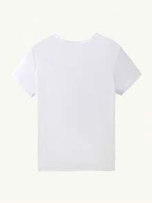 Graphic T-Shirts, Autumn, Multiple Colors Available, Excellent Gift Option, 100% Cotton - 白色 - 查看 2