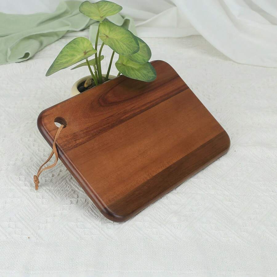 1pc Oval Cutting Board, Made Of Rosewood, Natural Wood Design, Suitable For Steak, Pizza, Toast And Bread, Home Kitchen, Serving Fruit, Kitchen Utensils, Restaurant Plating - Brown - View 1