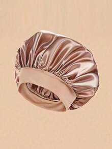 1pc Silk Sleep Cap, Satin Sleep Cap, Soft Elastic Silk Sleep Cap, Suitable For Curly Hair Silk Hair Bonnet Sleep Cap - Basic model - View 12
