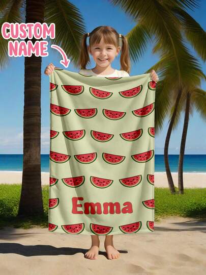 A Personalized Children's Beach Towel, A Perfect Summer Birthday Gift, Suitable For All Kinds Of Summer Occasions. Customize Beach Towels And Accessories For The Beach, Pool, Travel, Camping, Yoga, And More.