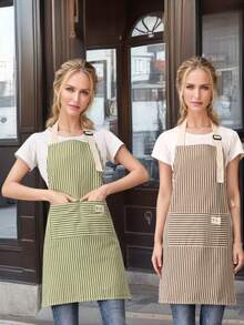 Tạp dề nấu ăn nhà bếp tối giản, thời trang, chống dầu, họa tiết sọc. - Một kích thước - Xem 11