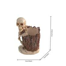 Giá đựng bút hình đầu lâu gốc cây phong cách Gothic, hộp đựng cọ trang điểm. - Tròn - Xem 3