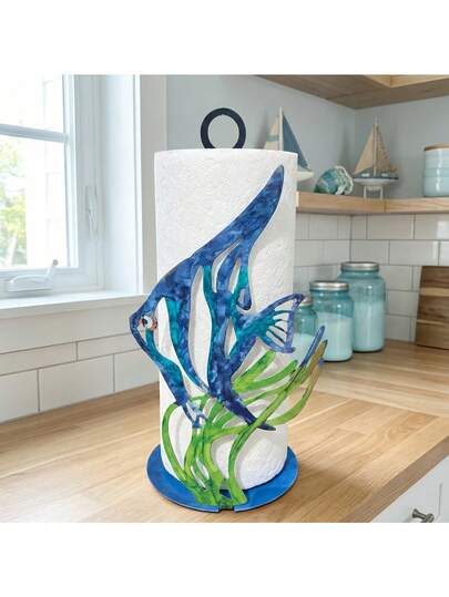 Elegant Unique Acrylic Betta Fish Tissue Box | Colorful Metal Betta Fish Tissue Holder | Ocean Theme Decor, Suitable For Kitchen, Bathroom, Vanity, Wedding & Party, Ideal Charming Housewarming, Wedding Or Home Decor Gift