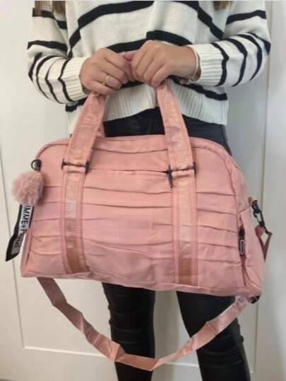 Bolsa Mala Academia e Viagem Feminina com Alça Transversal (chaveiro pompom) Ref: N-721
