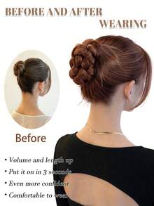 Tóc giả búi rối tự nhiên cho nữ, búi tóc kẹp càng cua, búi tóc giả bồng bềnh phía sau đầu. - Nhiều màu - Xem 6