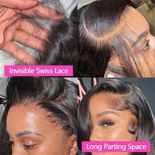 MECRY Body Wave Lace Front Wigs 100% Human Hai 3x4 Lace Frontal Wig Pre Plucked Headline Brazlian Human Hair WigsFor Women 150% Denisty NaturalColor(20.32-86.36 Cm) - Natural & Black - View 8