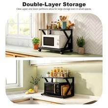 Modern Desktop Printer Stand 2 Tier Desk Organizer Multi-Purpose Computer Monitor Riser With Storage Shelves Wood Printer Stand For Home Office Fax Machine Scanner Books - Black - View 3