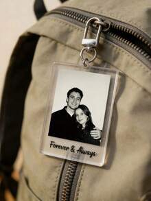 Customizable Photo Keychain With Information, Personalized Acrylic Memorial Keychain For Mom, Couples, Boyfriend, Birthday And Graduation Gift - Multicolor - View 2