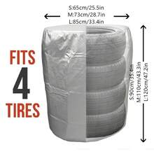 Funda Externa para Neumáticos - Impermeable, Resistente a los Rayos y Antiincrustante, Bolsa de Almacenamiento de Piezas de Automóvil de Poliéster, Gruesa y Antienvejecimiento - Plata - Ver 3
