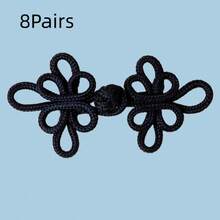 2/5/8Pcs Silk Thread Dragonfly Pattern Chinese Cheongsam Buttons, Vintage Handmade Knots, Traditional Chinese Handmade Decorations, Handmade Curtain Clasps, Clothing And Apparel Accessories - Multicolor - View 15