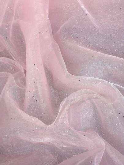 قطعة واحدة من قماش الأورجانزا الناعم المزين بالنجوم، قماش فاخر شفاف لتنورة فستان الزفاف المتدلي، مادة عرض أزياء