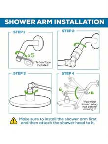 可调节淋浴喷头延长臂，镀黄铜淋浴臂延长器，通用 1/2 英寸接口，适用于雨淋式淋浴喷头 - 延長臂-銀色 - 查看 6