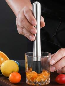 2pcs/Set Stainless Steel Manual Cocktail Stirrer, Cocktail Muddler, Ice Ball Crusher And Lemon Squeezer, Durable Ice Ball Crusher For Bar, Restaurant And Home Use, Lemon, No Electricity Or Battery Required Bar Tools - Multicolor - View 9