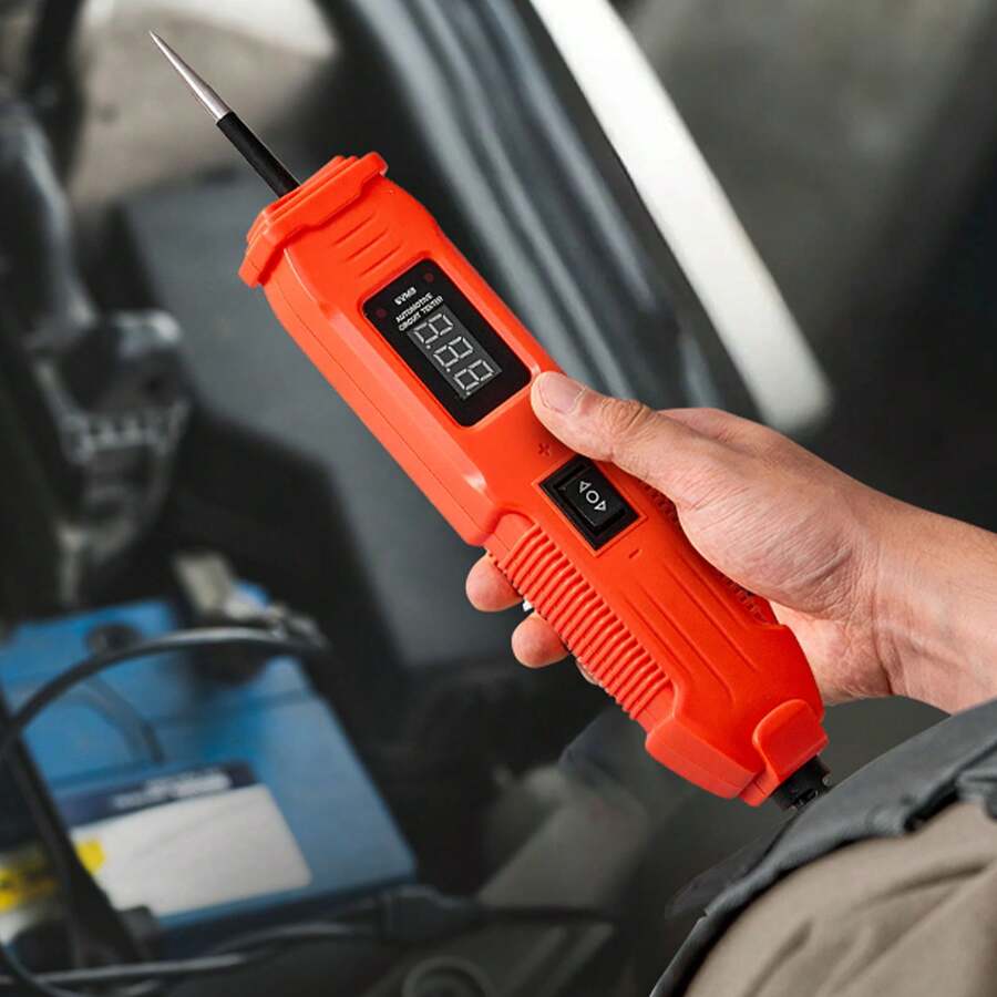 Kfz Stromkreistester Elektroprüfer 8-35 DCV mit Stromkreissonde & TFT-Farbdisplay & Beleuchtung, Spannungsprüfer mit 4 m Kabel & ABS-Gehäuse, elektrischer Detektorfinder Stromkreisprüfer - 9,45 x 1,57 x 1,3 Zoll - Übersicht 1