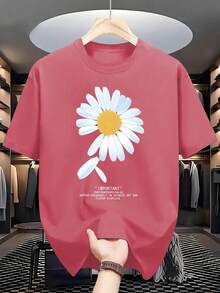 Nuevas camisetas de moda para hombre de primavera y verano con estampado de "girasol", de manga corta, elegantes y ligeras - camiseta de manga corta con cuello redondo, la elección perfecta para ropa casual de exterior en verano. - Blanco - Ver 11