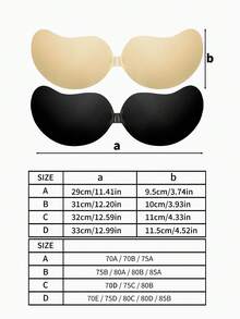 4Pairs Gather Strapless Self-Adhesive Low-Cut Bra Invisible Backless Sticky Bra Seamless Strapless Dress Wedding Dress, Mango-Shaped Bra, Underwear And Nipple Covers - Multicolor - View 4