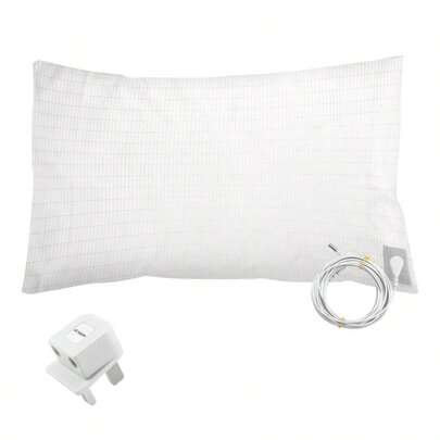 Conductive Grounding Pillowcase - Breathable PU Fabric, Washable Earthing Pillow Cover - For Improved Sleep Quality & Relaxation(19.7 * 30 Inch)