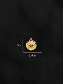 1pc 18K Gold Plated Stainless Steel Devil's Eye Sun Moon Star Disc Pendant, Punk Dark Style Necklace Bracelet Jewelry Accessory, Gift For Loved Ones And Friends - Yellow Gold - View 16