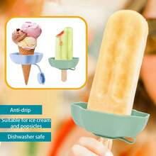 硅胶冰淇淋托架 | 防漏冰棒模具辅助工具（儿童适用） | 多功能冰棒托盘 - 彩色 - 查看 2
