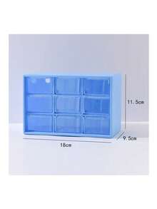 9-Grid Drawer Style Storage Box, Student Dorm Anti-Dust Makeup Jewelry Organizer - Multicolor - View 16