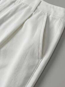 glestore 男士复古美式做旧美元印花100%纯棉直筒牛仔裤，修身版型，时尚百搭，适合通勤和休闲度假穿着 - 白色 - 查看 9
