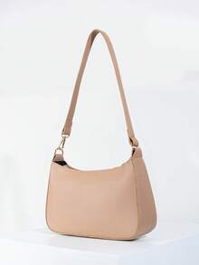 时尚简约单肩腋下法棍包 - 卡其色 - 查看 4