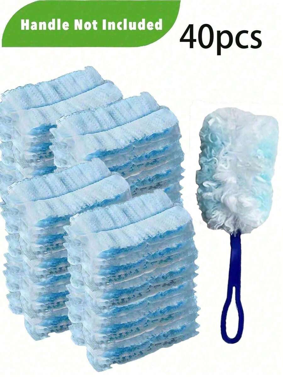 40 Pack Disposable Duster Refills, Heavy Duty Dusting Brush Replacement Heads For Cleaning Furniture, Blinds, And Electronics - Handle Not Included