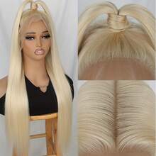 13X4 透明巴西直发蕾丝前假发 30 英寸真人发金色直发 613 高清蕾丝前假发 180 密度 - S613 - 查看 2