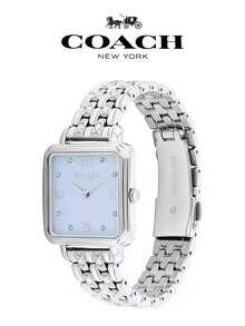 Coach Đồng hồ nữ CASS Series máy quartz, vỏ màu bạc, dây đeo bằng thép không gỉ màu bạc, mặt số màu xanh nhạt. - Bạc - Xem 8