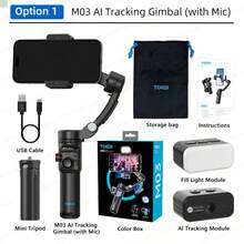 AI Smart Handheld Gimbal Stabilizer,3-Axis Foldable Smart Face Tracking Gimbal Stabilizer,Foldable 360° Rotating Selfie Stick/Tripod With Fill Light,Wireless Remote Control Phone Holder For Smartphones, Detachable Dimmable Fill Light, Portable Size For Travel Vlogging Shooting - 查看 13
