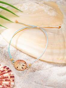 1pc Summer Ocean Beach Anklet For Women - Starfish, Sand Dollar, Sea Turtle Pendant Anklet Set - Beach Vacation Style Jewelry - Multicolor - View 10