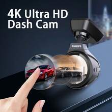 Camera hành trình PHILIPS 4K ghi hình kép phía trước và phía sau, điều khiển bằng giọng nói, chế độ ghi hình khi đỗ xe 24 giờ, màn hình 1.66 inch, có thể xoay 360° - 32G - Xem 3