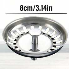 Stainless Steel Basket Sink Strainer With Nail And Rubber Stopper, Universal Type - A - View 2