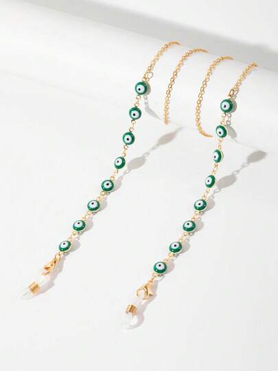 1 chiếc dây đeo kính họa tiết mắt quỷ nhiều màu sắc kiểu retro, dây giữ kính thời trang mạ vàng, dây đeo kính chống trượt đa năng cho lễ hội và sử dụng hàng ngày.