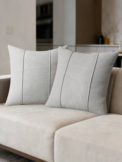 1/2 Peças Fronha de Estilo Fazendeiro Simples Cor Sólida Capa de Almofada Quadrada Sala de Estar Quarto Sofá Decoração Doméstica Capa de Almofada de Carro Sem Enchimento de Almofada