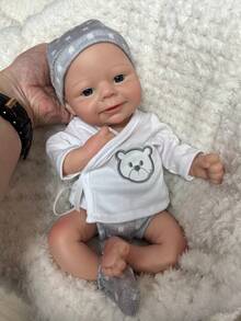 13英寸硅胶逼真新生儿娃娃，手工3D彩绘栩栩如生婴儿娃娃玩具（解剖结构精准） - Silicone Reborn Doll - 查看 8