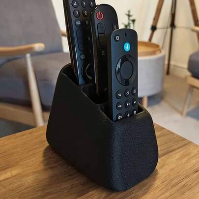 1pc 3-Slot Remote Control Holder Organizer, Suitable For TV/DVD/Blu-Ray Player/Audio System/Game Console, Living Room/Bedroom Media Storage, Decorative Remote Control Storage Box With Compartments, No Power Needed, Easy To Use, Durable Plastic Storage Bin Holds 3 Remotes
