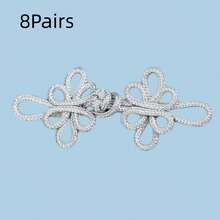 2/5/8Pcs Silk Thread Dragonfly Pattern Chinese Cheongsam Buttons, Vintage Handmade Knots, Traditional Chinese Handmade Decorations, Handmade Curtain Clasps, Clothing And Apparel Accessories - Multicolor - View 23
