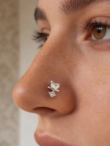 Khuyên mũi hình ngôi sao độc đáo, mang phong cách lãng mạn vũ trụ, trang sức xỏ khuyên Y2K và phụ kiện mũi đính kim cương lấp lánh đa năng dùng hàng ngày. - Bạc - Xem 14