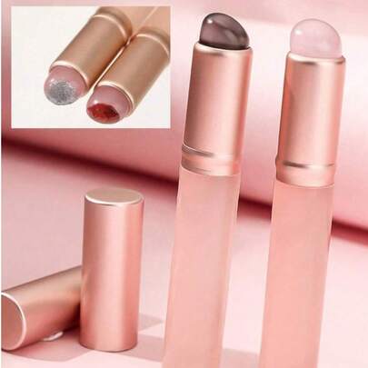 2 cọ môi mini bằng silicon có nắp đậy - Cọ son môi, cọ che khuyết điểm, cọ đắp mặt nạ môi, cọ son bóng - Tiện lợi cho trang điểm khi đi du lịch